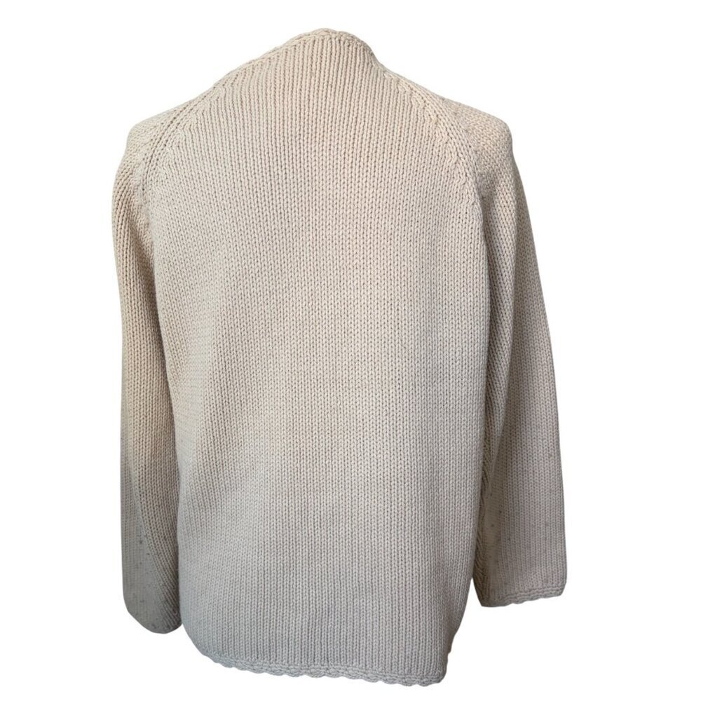 Vintage Cream Floral Knit Cardigan Granny Sweater Cottagecore Coquette Medium - Picture 3 of 4